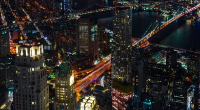 NYC skyline at night